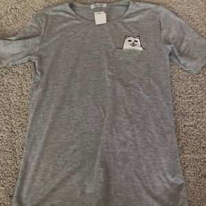 never worn cat flicking off shirt